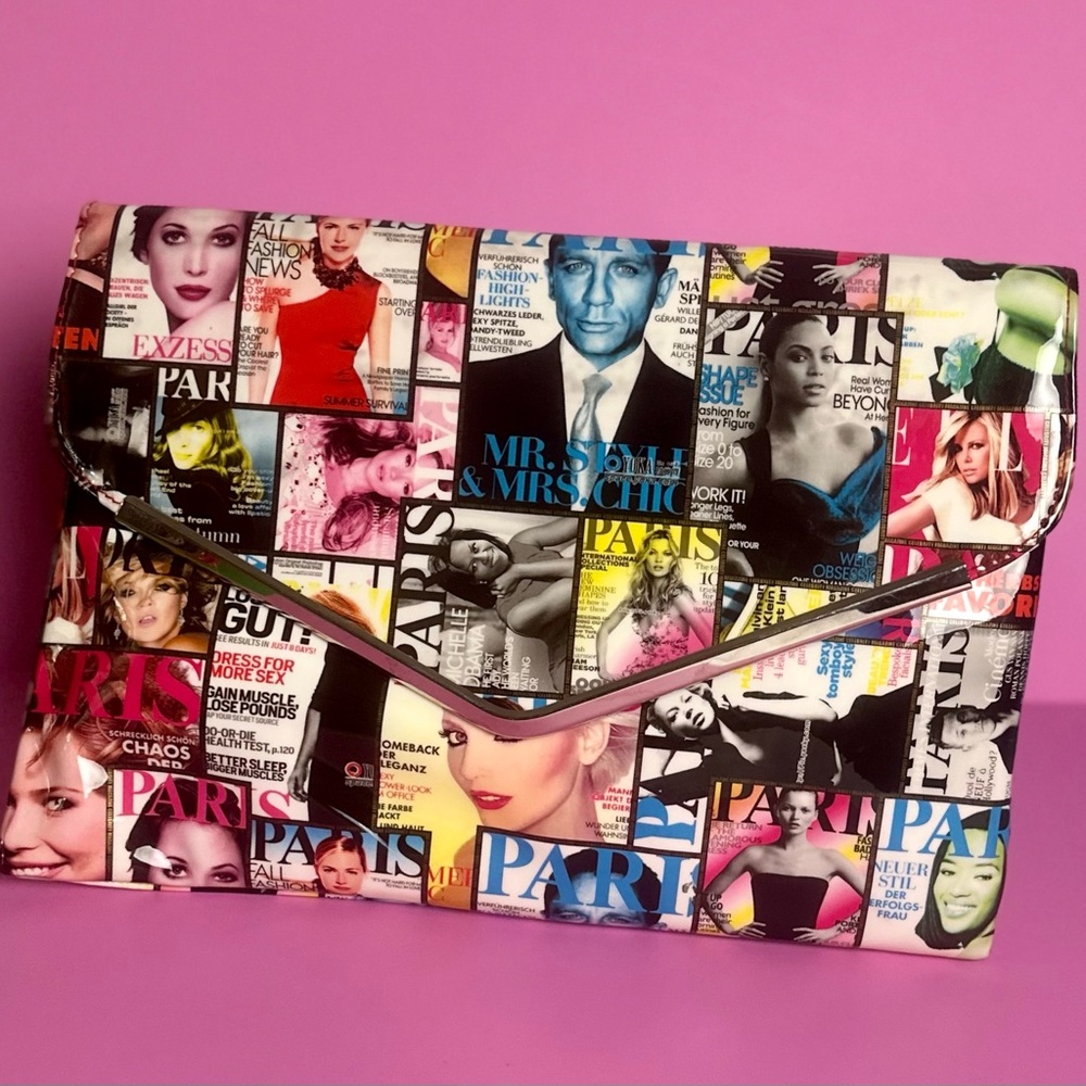 Multi colored purse with chain strap